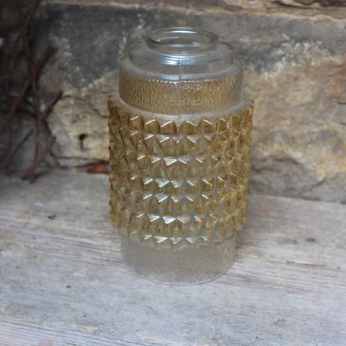 Vintage Lampenschirm Waffelmuster Pfirsich Perlmutteffekt 60er 70er Jahre DDR