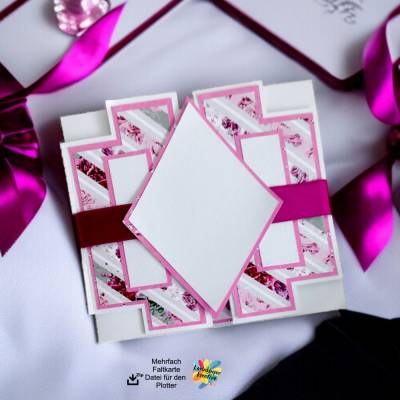 Plotterdatei Mehrfach Faltkarte – Vielseitige 15 x 15 cm SVG & DXF-Datei zum Basteln