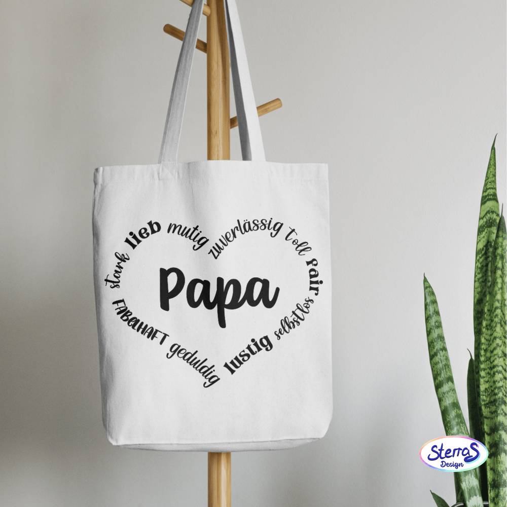Plotterdatei Papa Herz – positives Textdesign mit Adjektiven – SVG DXF PNG – Vatertagsgeschenk – Laser & Plotter Bild 4