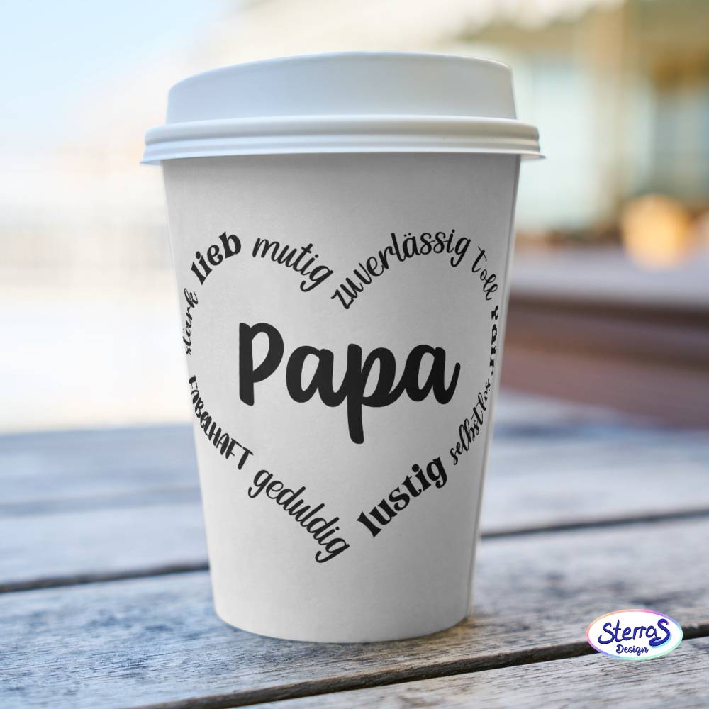 Plotterdatei Papa Herz – positives Textdesign mit Adjektiven – SVG DXF PNG – Vatertagsgeschenk – Laser & Plotter Bild 5