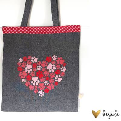 Taschenbeutel mit Pfotenherz