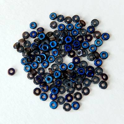 5 Gramm  O-beads amethyst azuro, böhmische Glasperlen, Mini Ringe