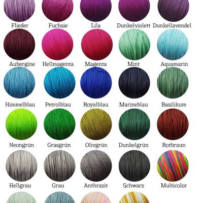 10 Meter feines Nylonband Makrameeband 0.8mm freie Farbauswahl Farben II