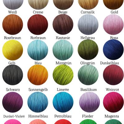 10 Meter extrafeines Nylonband Makrameeband 0.5mm freie Farbauswahl