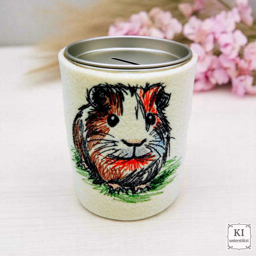 Stickdateien Set Meerschweinchen Scribble Stil inkl. ITH MugRug ab 10x10 cm – Doro-Collection Bild 10