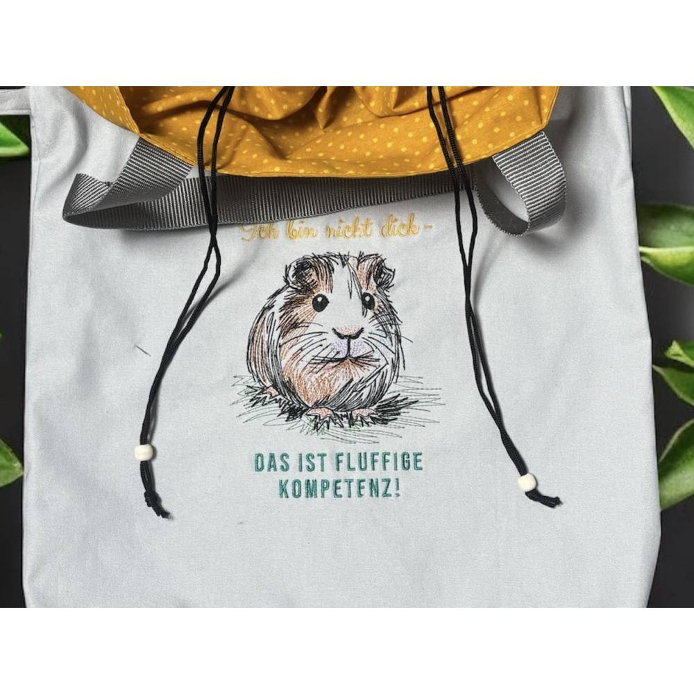 Stickdateien Set Meerschweinchen Scribble Stil inkl. ITH MugRug ab 10x10 cm – Doro-Collection Bild 9