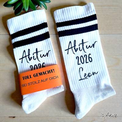 ABI 2026 Socken, Abitur Socken, Personalisierbar, Tennissocken, Strümpfe, Geschenkidee 
