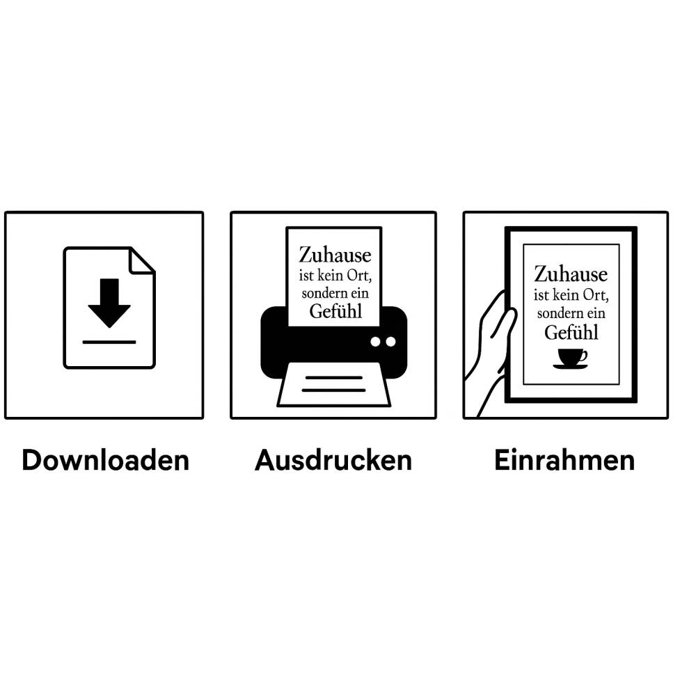 Poster DIN A4 – „Manchmal ist das kleinste Glück das größte“ | Spruchposter | Typografie | minimalistisch | schwarz-weiß Bild 4