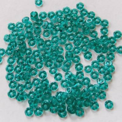 5 Gramm  O-beads emerald, grün, böhmische Glasperlen, Mini Ringe