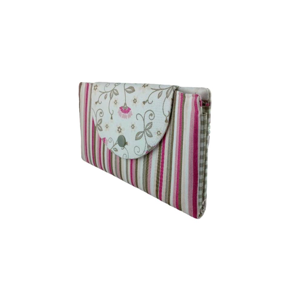 Geldbörse Portemonnaie Blumen Streifen - Miss Manny Clutch