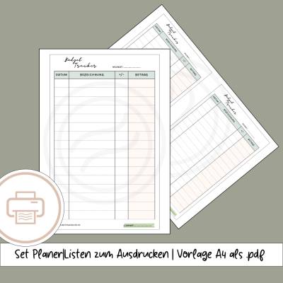 Budget Tracker monatliches Budget zum Ausdrucken, 1xA4 und 2xA5