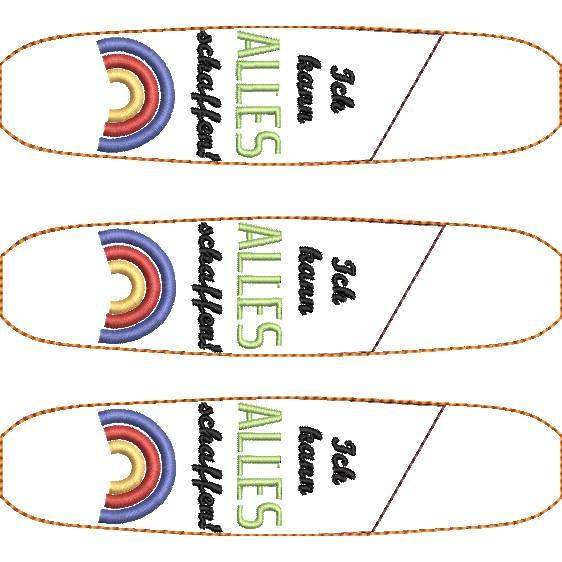 Stickdatei Etui für Kugelschreiber Schulkind – ITH Stickmuster Regenbogen, Affirmation Einschulung Bild 8