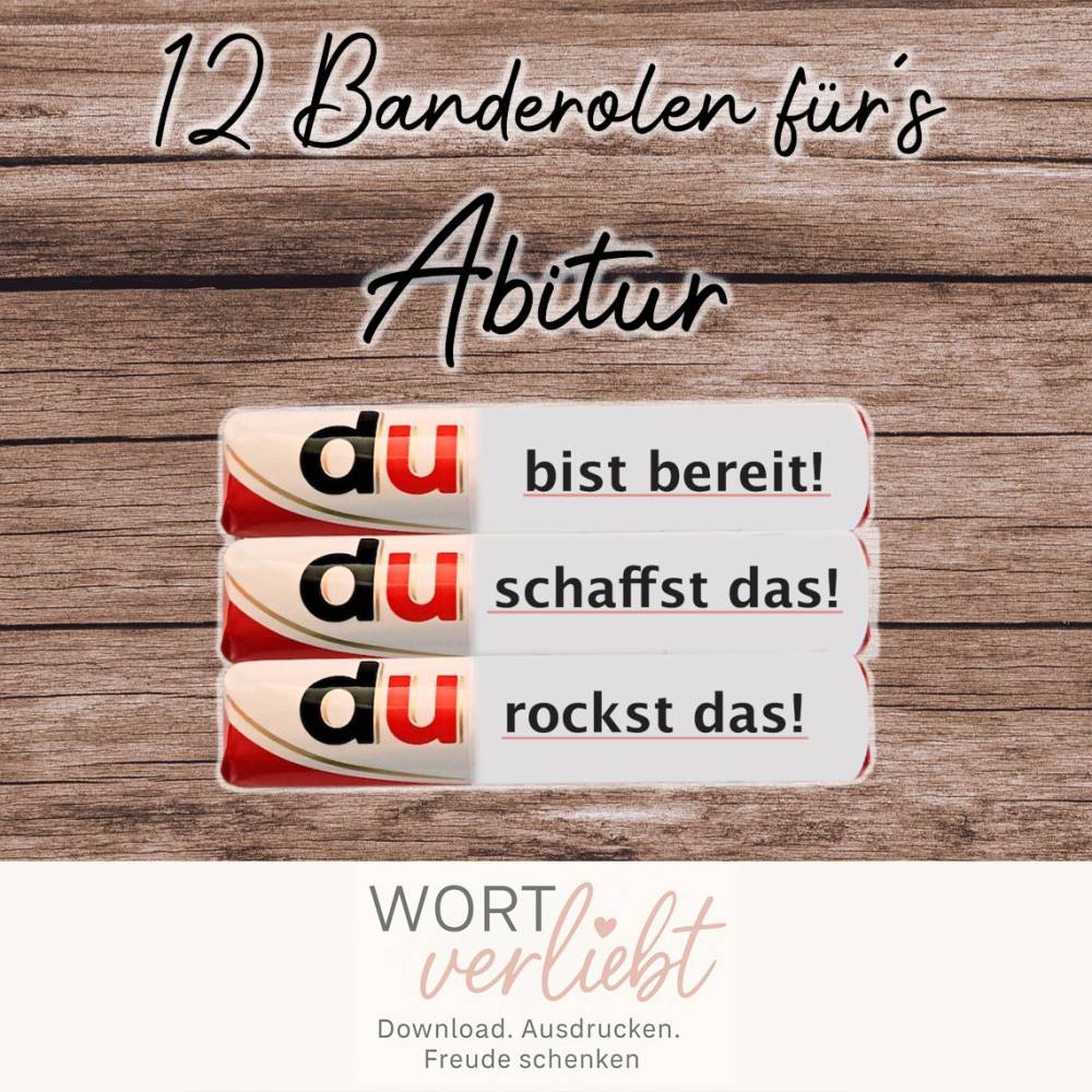 Duplo-Banderolen - Motivation fürs Abitur / Prüfungen - 12 motivierende Botschaften zum Ausdrucken | LastMinuteGeschenk Bild 1