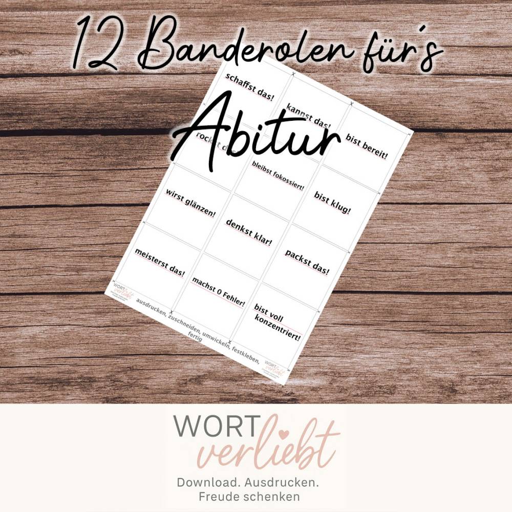 Duplo-Banderolen - Motivation fürs Abitur / Prüfungen - 12 motivierende Botschaften zum Ausdrucken | LastMinuteGeschenk Bild 2