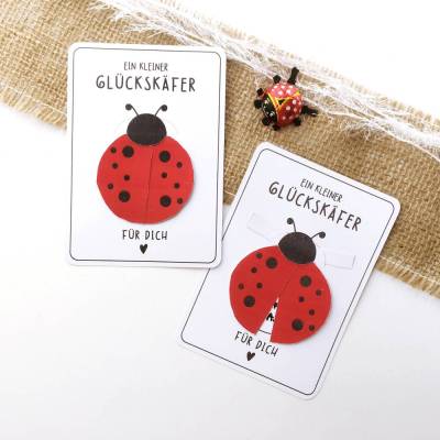 Druckvorlage Glückskäfer - Glücksbringer - ausdrucken - Grußkarte - Glückwunsch - Marienkäfer