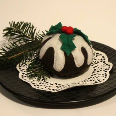 Christmas Pudding aus Filz handgenäht für den Kaufladen und Kinderküche Zubehör 