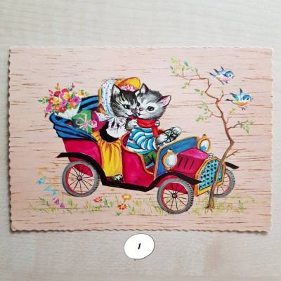 Vintage Krüger Postkarten Katzen Serie 900/265 – 80er Jahre – Einzelkarten kaufen