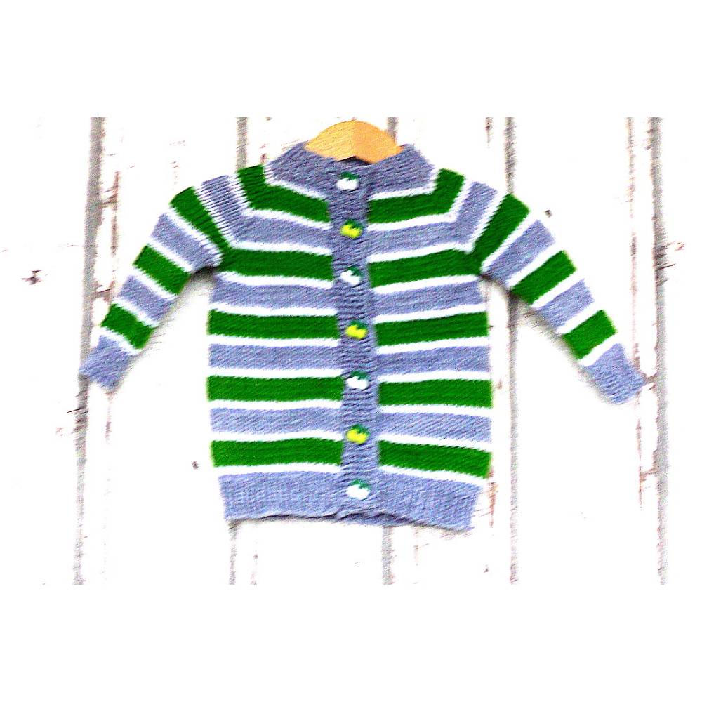 Babystrickjacke Gr. 80/86 handgestrickte Babystrickjacke bunte Babystrickjacke farbige Babystrickjacke Bild 1