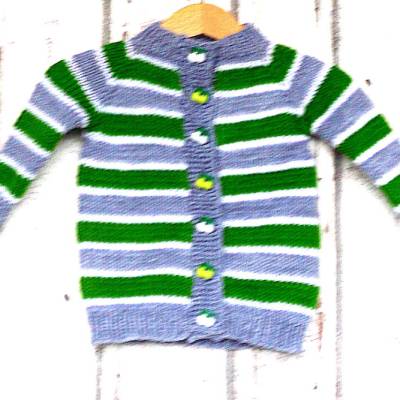 Babystrickjacke Gr. 80/86 handgestrickte Babystrickjacke bunte Babystrickjacke farbige Babystrickjacke 
