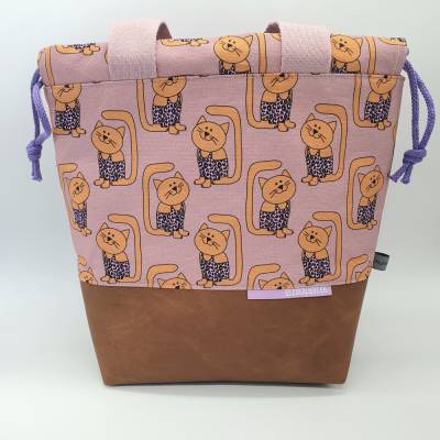 Projekttasche/Handarbeitstasche mit Katzen 