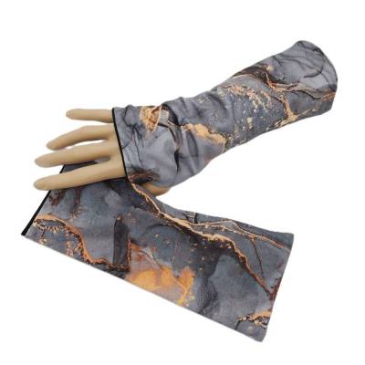 Wende-Armstulpen mit Daumenloch grau – Modernes Muster, 95%Baumwolle, 5% Elasthan, vielseitig & bequem