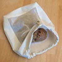 Zero Waste: Obst-Beutel, Brötchentüte, Brotbeutel mit Sichtfenster aus Biobaumwolle in 3 Größen