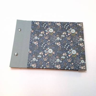 Fotoalbum Gästebuch DIN A5 graublau mit Blumen