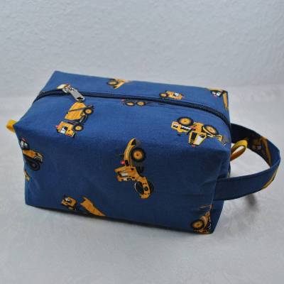Kinderkulturtasche, Kinderkulturbeutel mit  Bagger-Baufahrzeuge-Motiv
