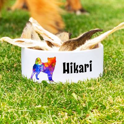 Keramik Futternapf SHIBA INU, Hundenapf mit Name