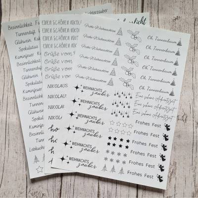 B-WARE ~ 3x Wasserschiebefolie DIN A4 für Kerzen ~ "Weihnachten" Kerzentattoo ~ Kerzensticker