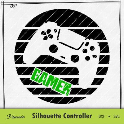 Silhouette Controller Gamer SVG DXF für Plotter - auch zum Drucken oder sublimieren - Plotterdatei Biberwerke