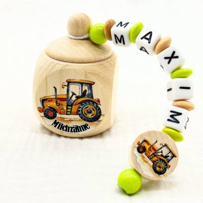 Michzahndose Traktor , Zahnfee , Zahnfeegeschenk , Geschenk Einschulung , Erinnerung , Zahnbox