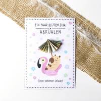 Druckvorlage Geldgeschenk Urlaub - Reisekasse - Meer - Wasser - Strand - Wasserschwein - Reise- Geschenkidee - ausdrucke