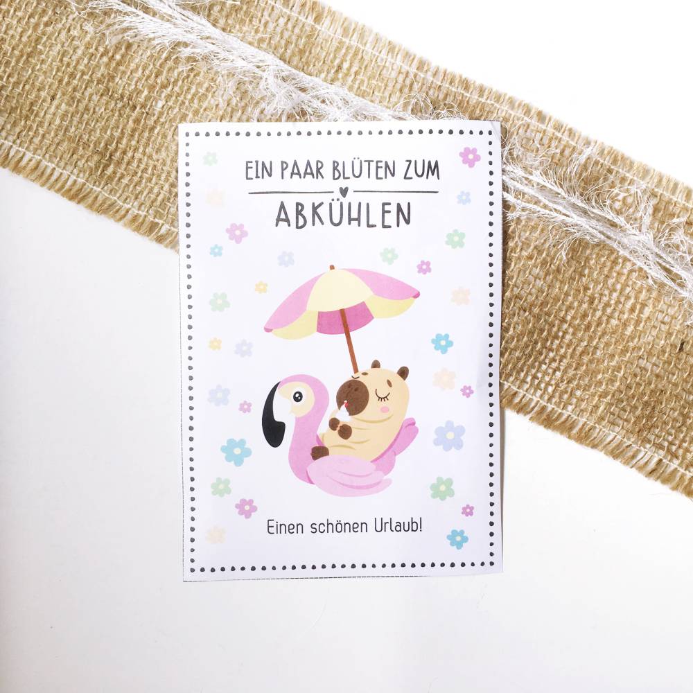 Druckvorlage Geldgeschenk Urlaub - Reisekasse - Meer - Wasser - Strand - Wasserschwein - Reise- Geschenkidee - ausdrucke Bild 4