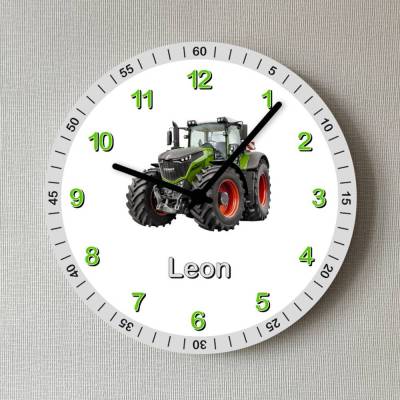 Wanduhr Traktor Kinderzimmer Uhr Auto Jungen Mädchen Lernuhr personalisiertes Geschenk