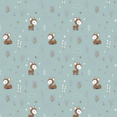 Rest: 0,9m x 1,50m Baumwolljersey Reh helles mint Oeko-Tex Standard 100(1m/7,22€)