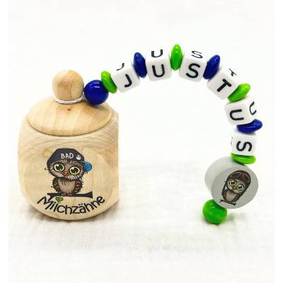 Michzahndose Eulenjunge , Zahnfee , Zahnfeegeschenk , Geschenk Einschulung , Erinnerung , Zahnbox