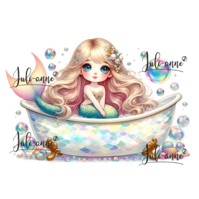 Bügelbild MERMAID CUTIE 2 - Badewanne 