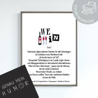 lustige Definition Wein Poster zum Ausdrucken | digitale Datei ausdrucken und aufhängen | Weinposter