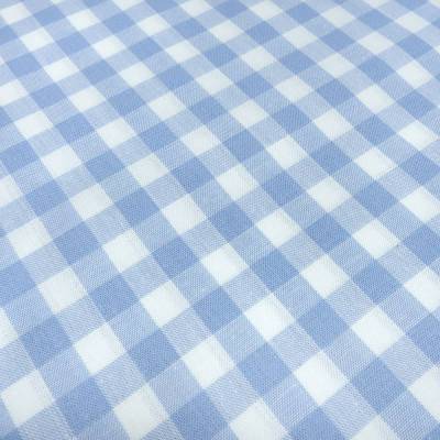 Stoff Baumwolle Zefir Karo 1 cm hellblau weiß kariert Kleiderstoff Dekostoff Blusenstoff
