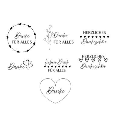Danke Bundle PNG SVG Datei - Download Plotterdatei - svg png Datei - Danke für alles - Herzliches Dankeschön - Liebe