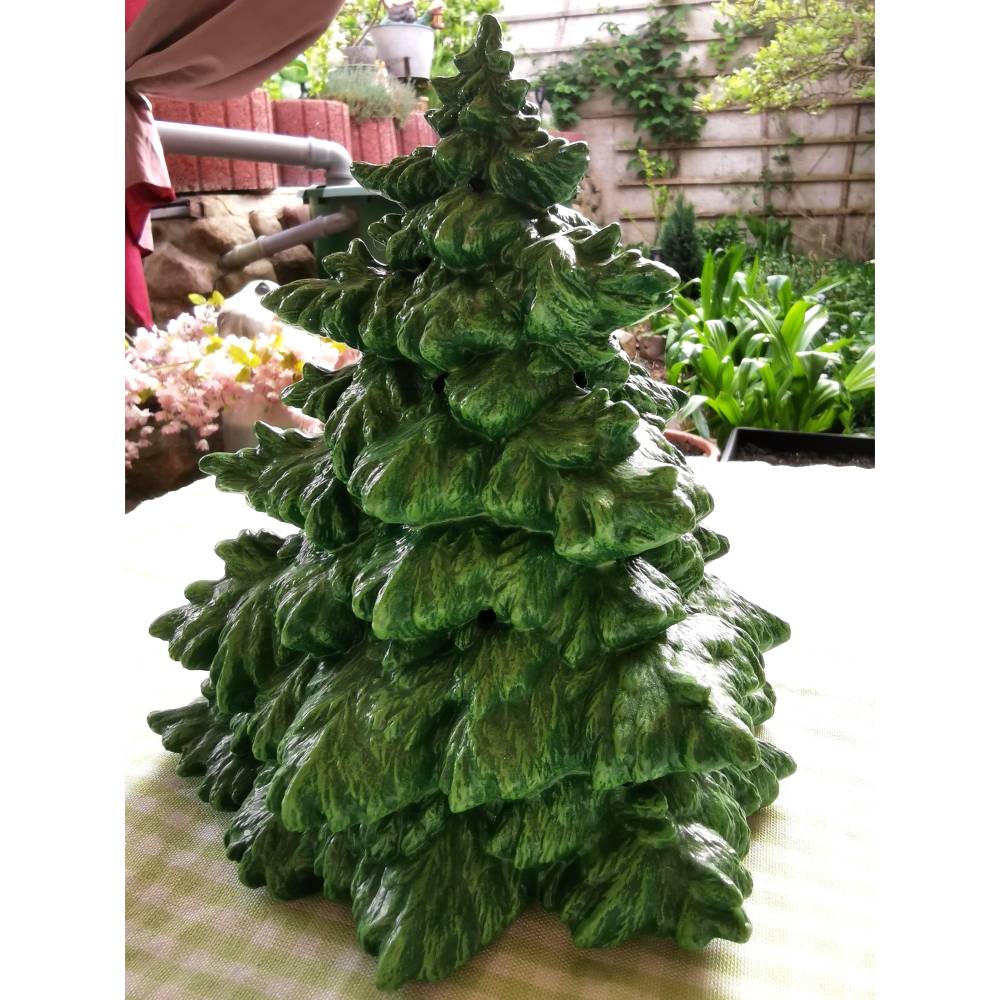 Natürlicher Tannenbaum aus Keramik zum Beleuchten 2