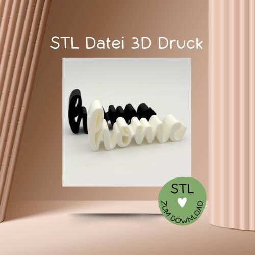 Digitale Datei, 3D-Druckdatei, STL, Schriftzug "home", hygge, zuhause etc.