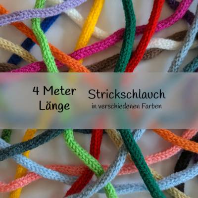 Strickschlauch handgemacht – 4 Meter | 35 Farben | Für DIY, Basteln & Deko