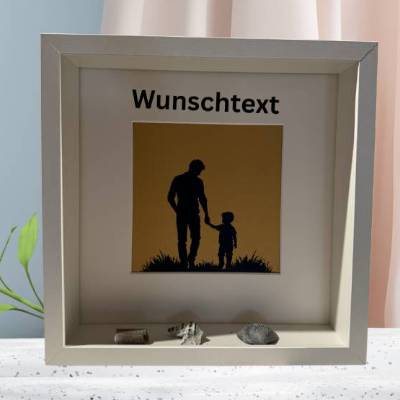 Personalisierte Geschenke handmade für Vater und Sohn – Maritimer Bilderrahmen mit Deko der Küste
