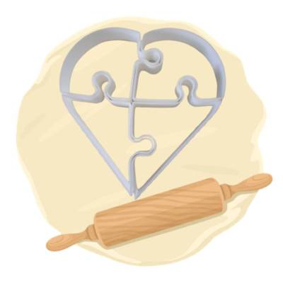 Keksausstecher Herzpuzzle