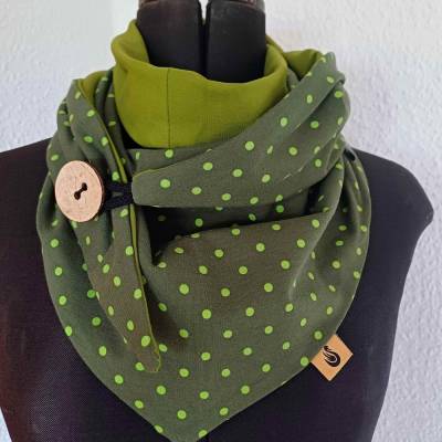 Sommer- Schaltuch, Dreiecktuch, mit Knopf, Wickelschal, Wendehalstuch