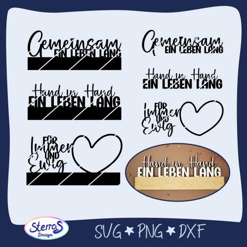 Plotterdatei Hochzeit • Liebe & Sprüche • Gemeinsam ein Leben lang • Laserdatei SVG DXF PNG • für Holz & Papier