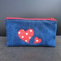 Kulturbeutel mit tanzenden Herzen- Notfalltasche - Hygieneetui >> 13cm x 21cm x 6cm
