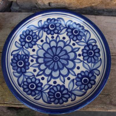 Wandteller VEB Bischofswerda Handgemalt Blumendekor 1958 DDR 